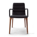 Metal Tube Armrests Pit Dining Chair